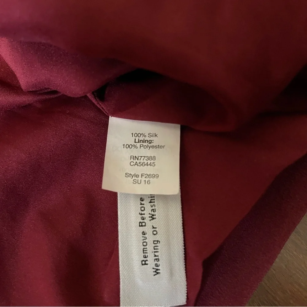 NWT Madewell Burgundy SILK PARKWAY SKIRT Crossover Faux Wrap Mini Size Large